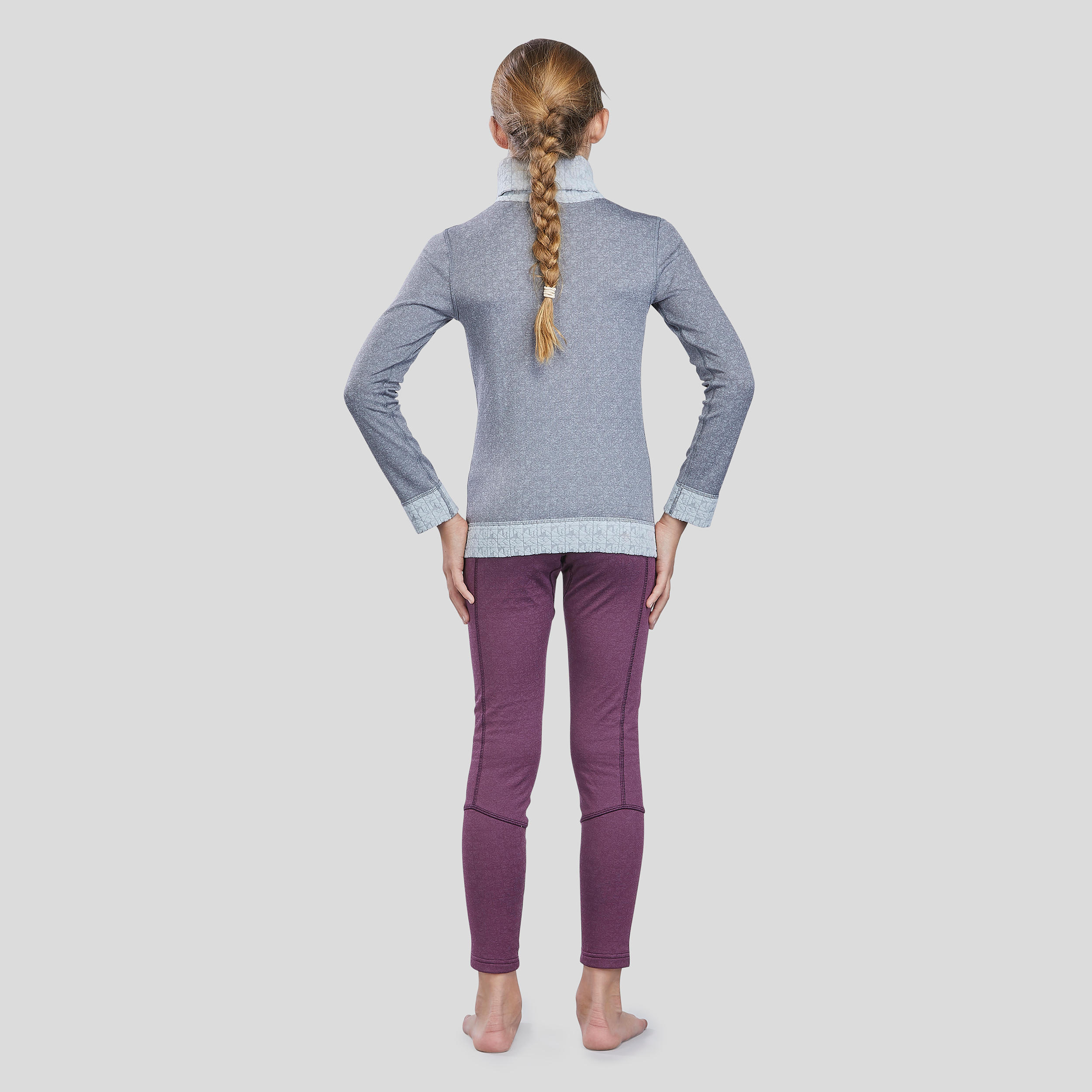 Kids' Base Layer Ski Top - Grey 3/7