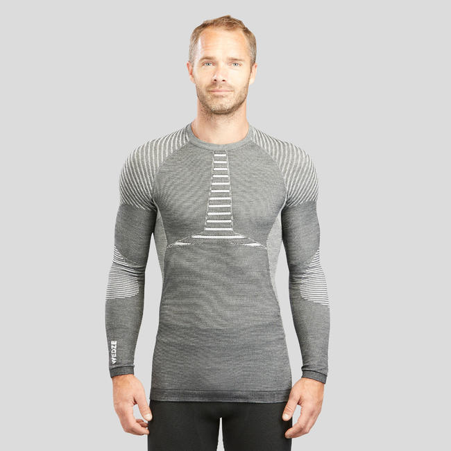 Men's Ski Base Layer Top Wool BL 900 Grey