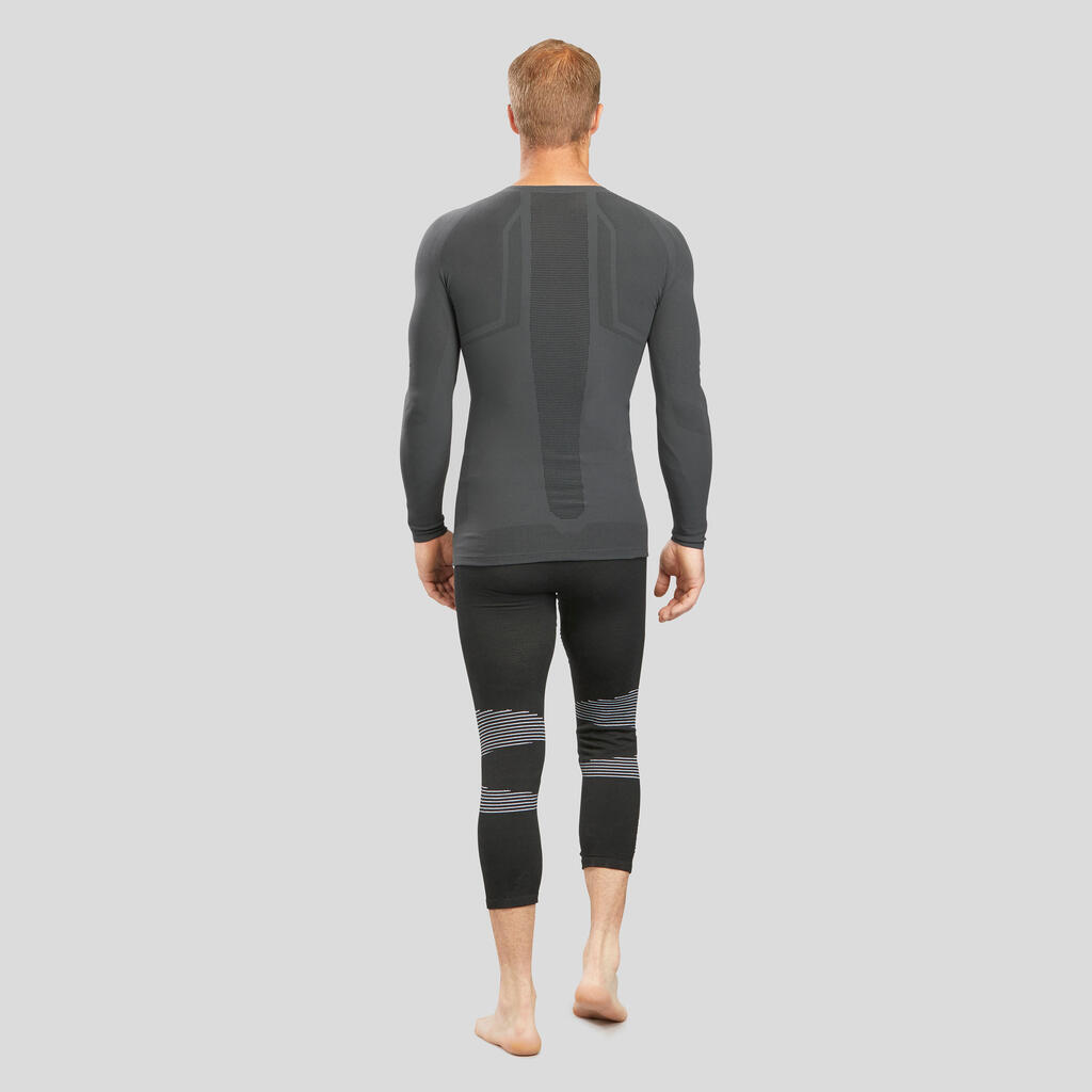 Men's ski thermal base layer  BL 980 seamless ultra-breathable top GREY