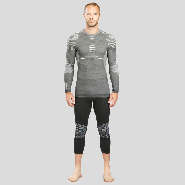 Men's Ski Base Layer Top Wool BL 900 Grey