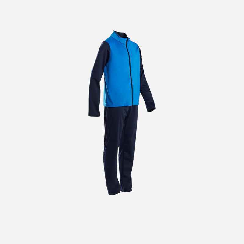 Kids' Breathable Synthetic Tracksuit Gym'Y Blue Decathlon
