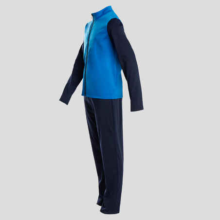 Kids' Breathable Synthetic Tracksuit Gym'Y - Blue