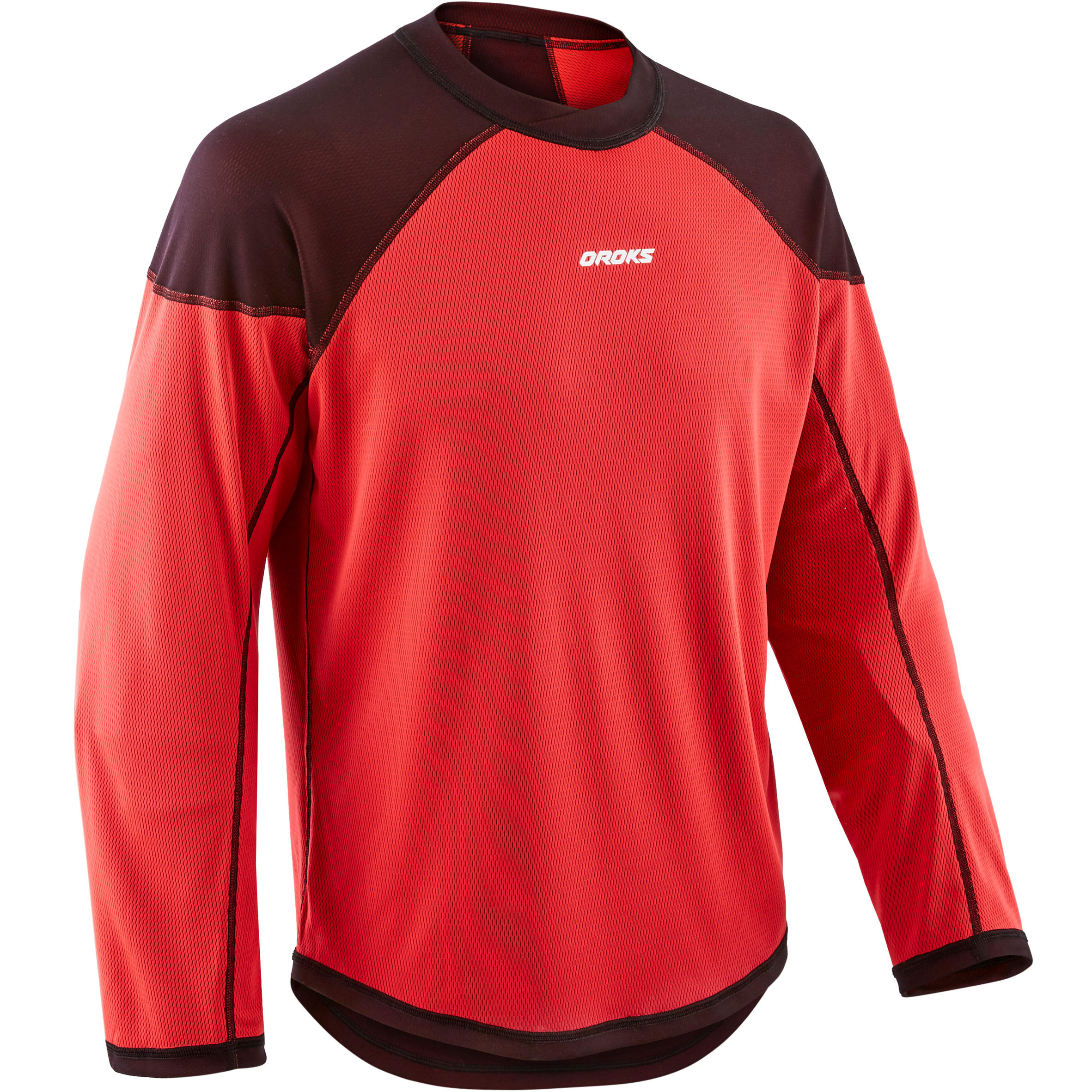 OROKS Maglia allenamento hockey su ghiaccio ILH 500 adulto nero/rosso