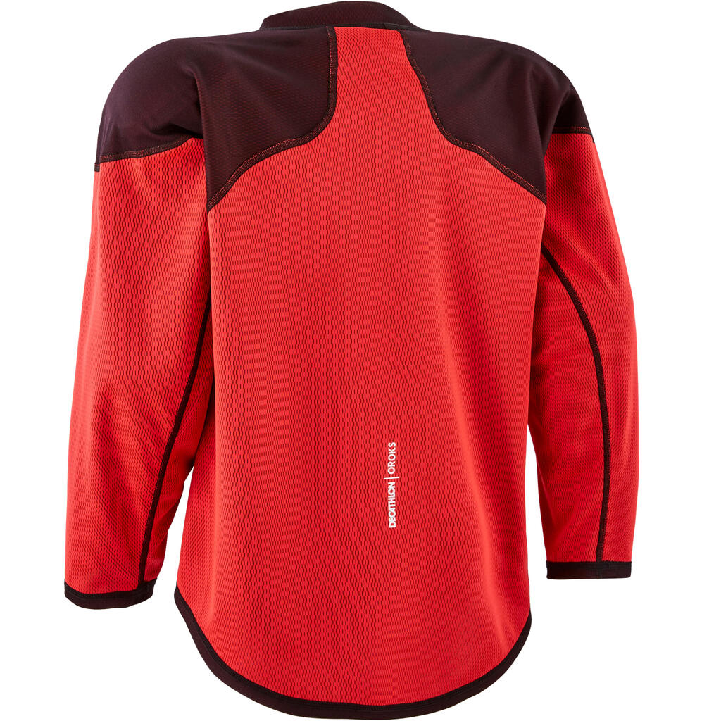 Wendetrikot Eishockey IH 500 Kinder schwarz/rot