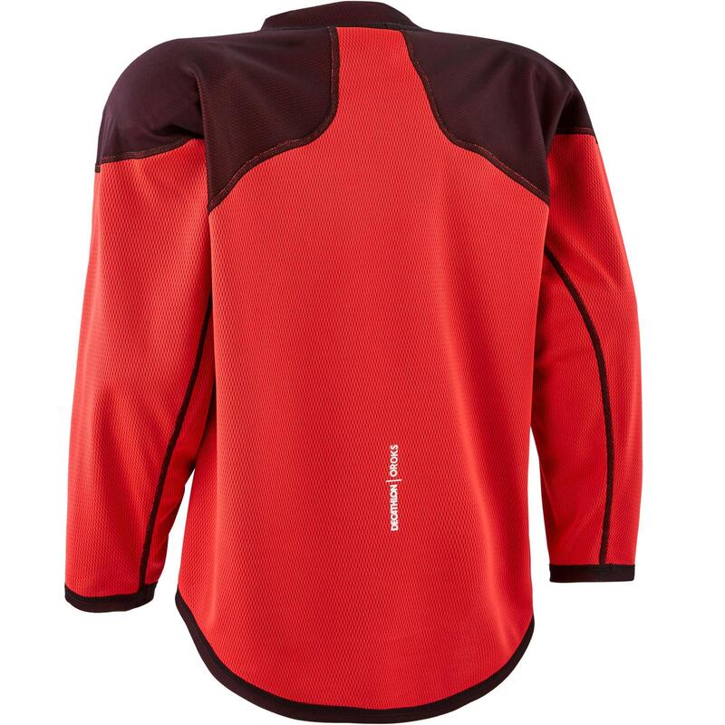 MAILLOT ENTRAINEMENT HOCKEY IH 500 JR Noir/Rouge