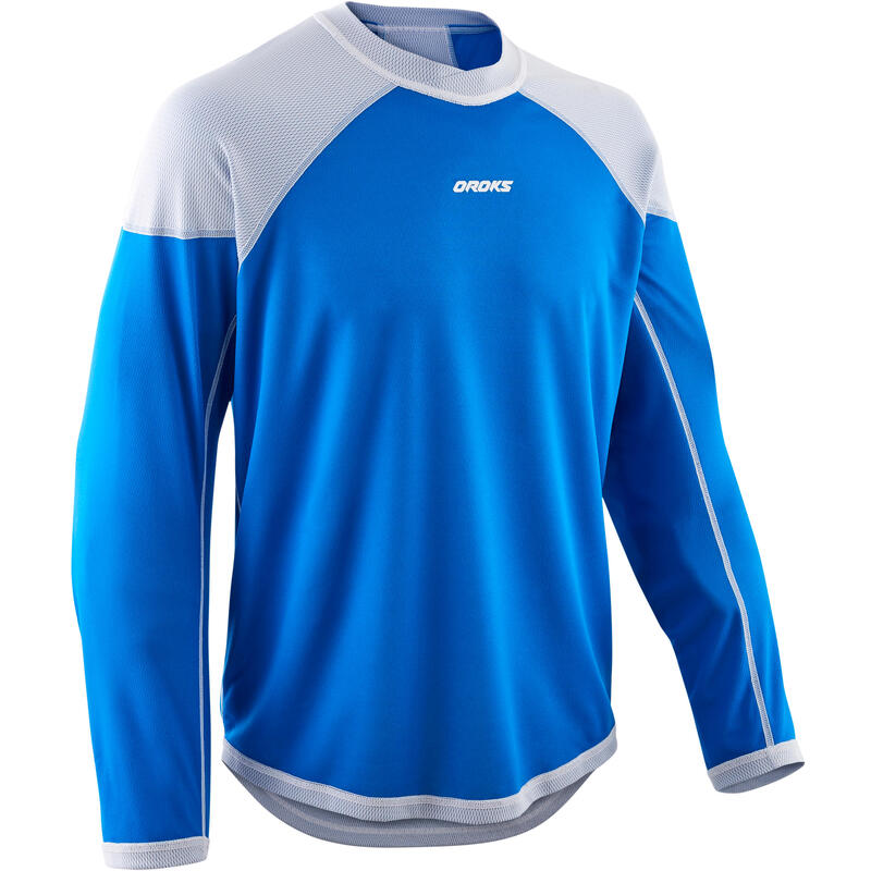 Trainingsshirt voor skeelerhockey volwassenen ILH500 blauw/wit