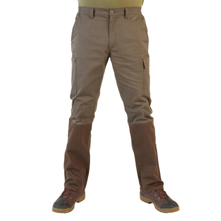 Men's Resistant Cargo Trousers Pants Steppe 320 - Green/Brown