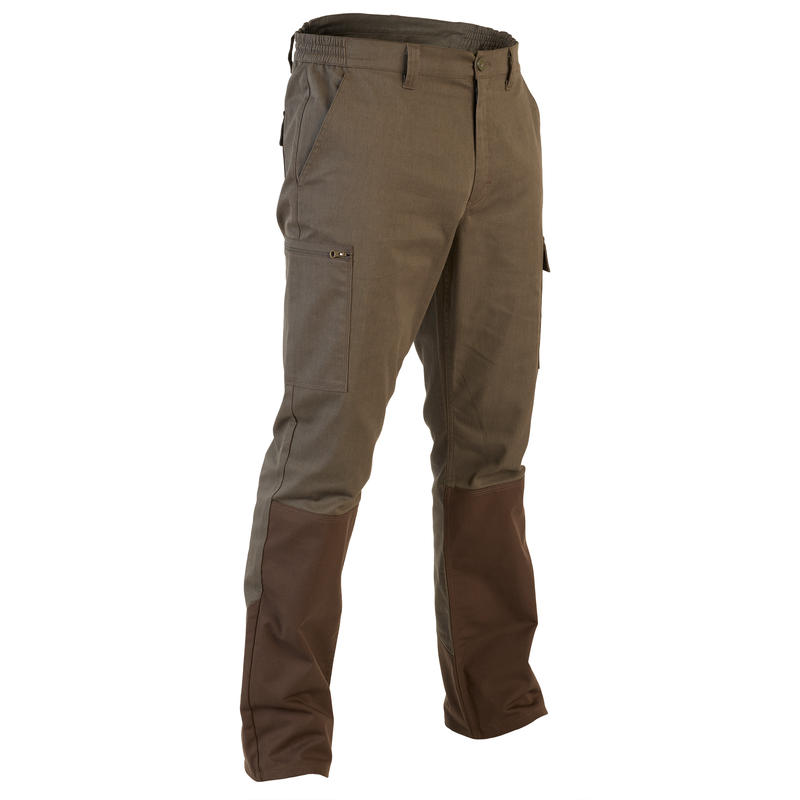 Muške braon/zelene otporne i prozračne lovačke hlače STEPPE 320
