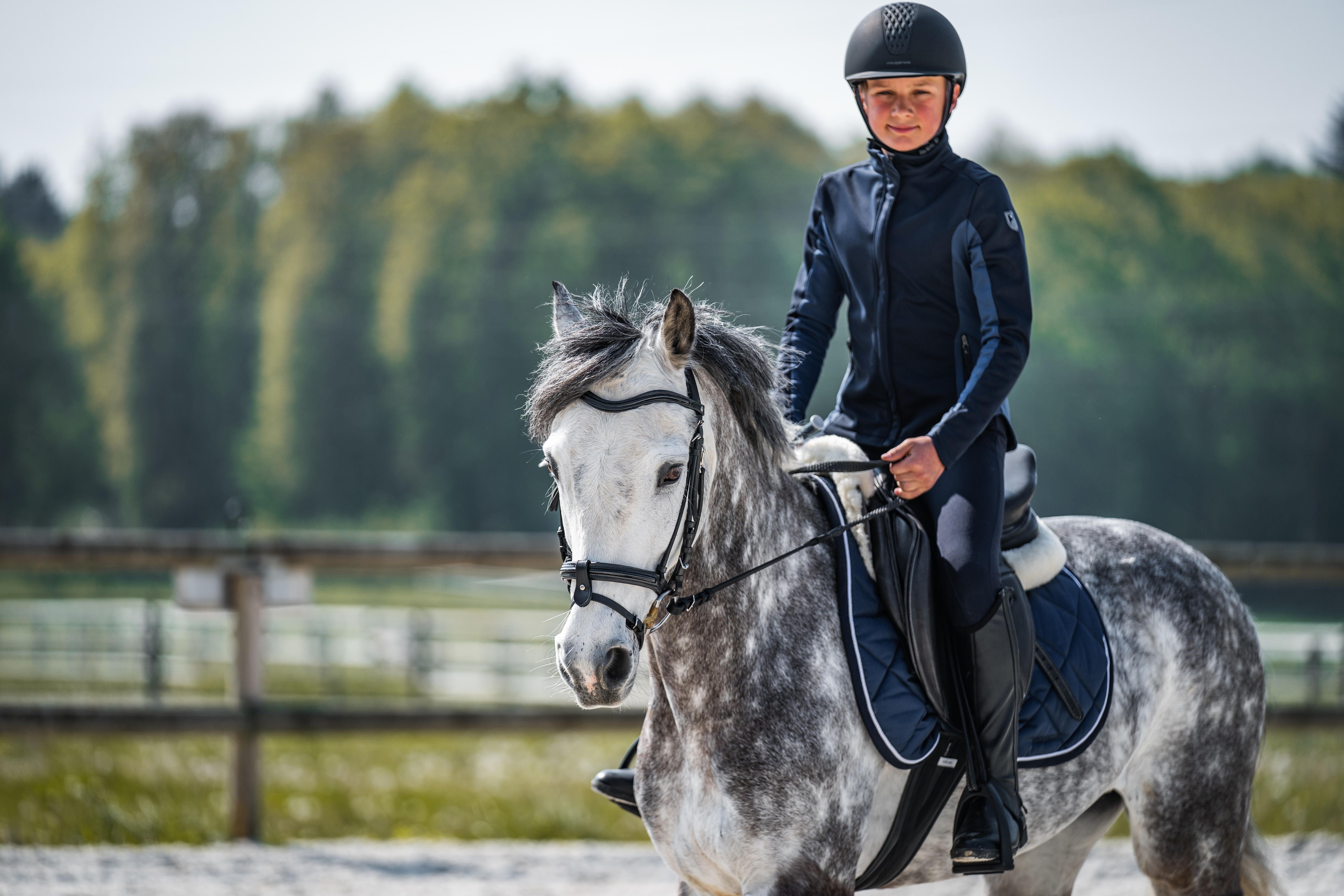 Mini-chaps d'équitation synthétiques enfant - Classic 140 noir - FOUGANZA