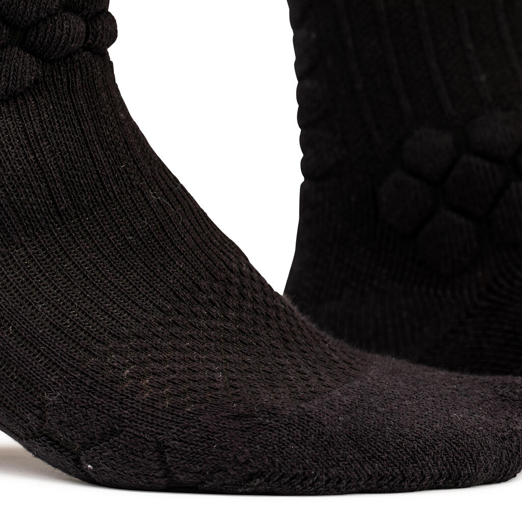 Ponožky na skateboard 500 stredne vysoké čierne