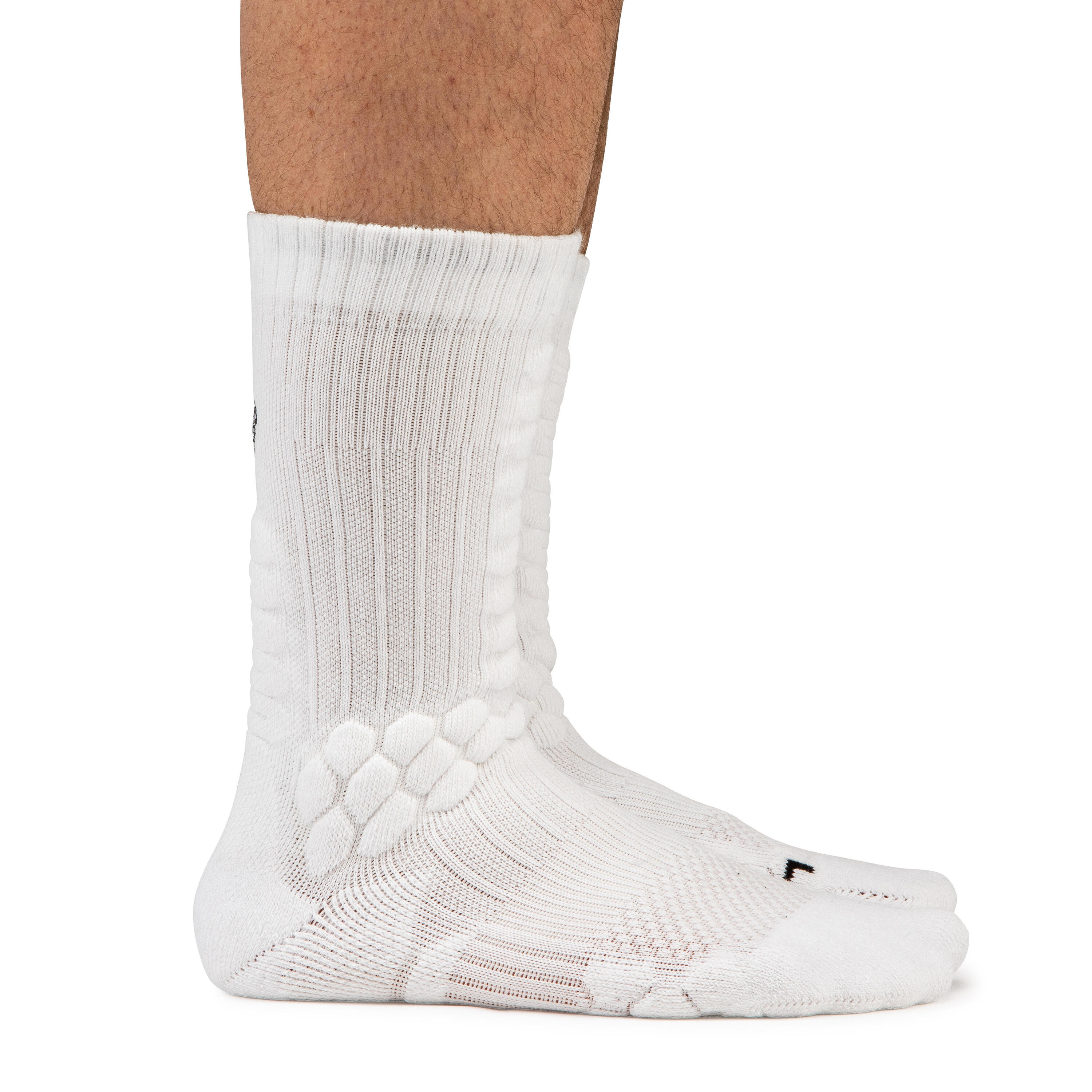 500 Skateboarding Mid-Rise Socks - White 5/13