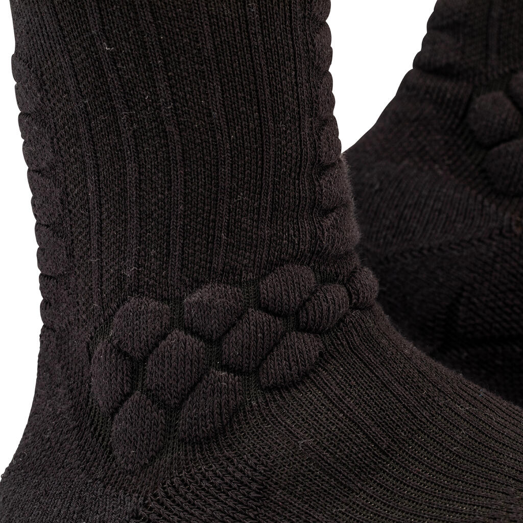 Ponožky na skateboard 500 stredne vysoké čierne