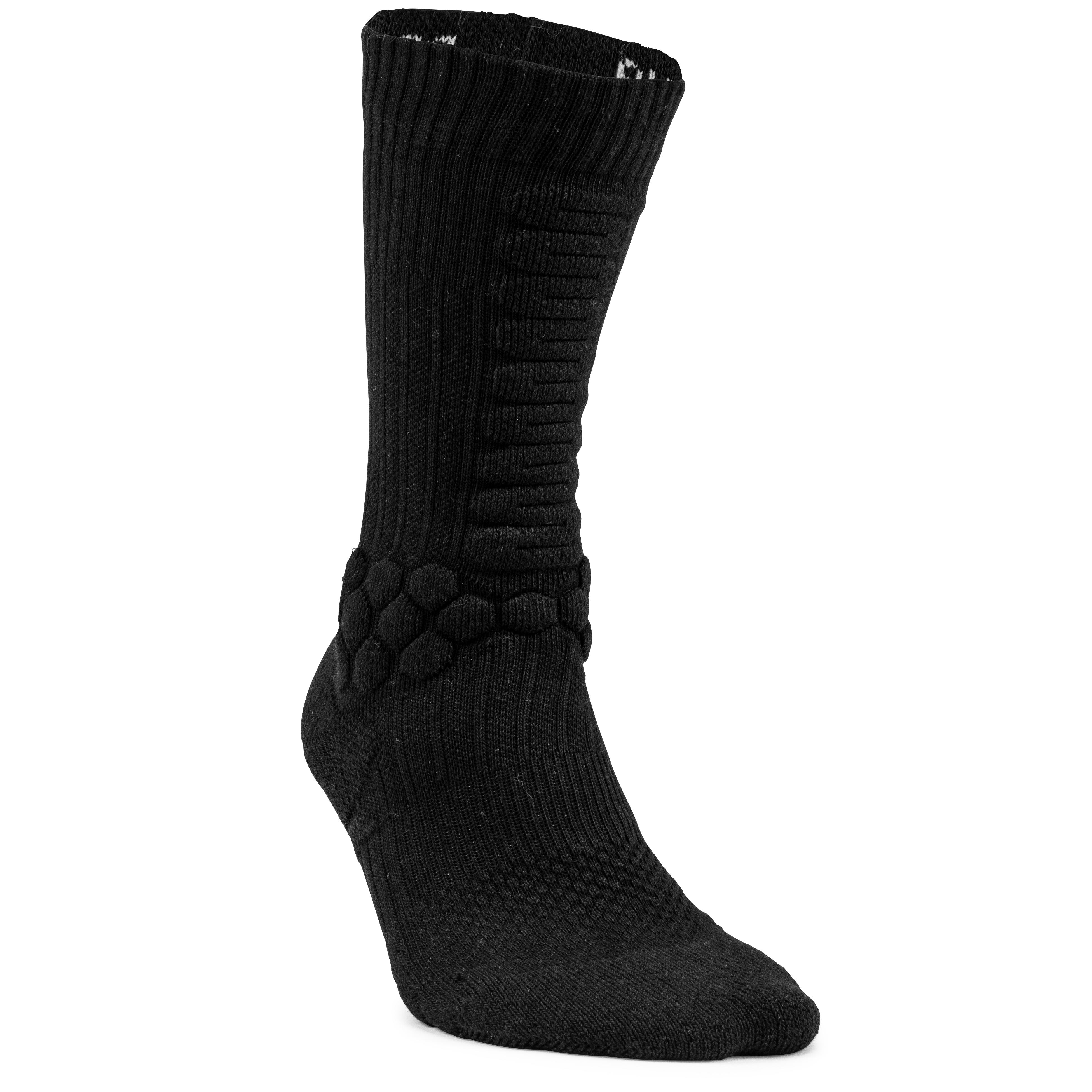 chaussettes semi-montantes de skateboard socks 500 noires - oxelo