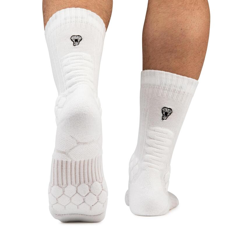 Calcetines Semialtos Skate Socks 500 Blanco