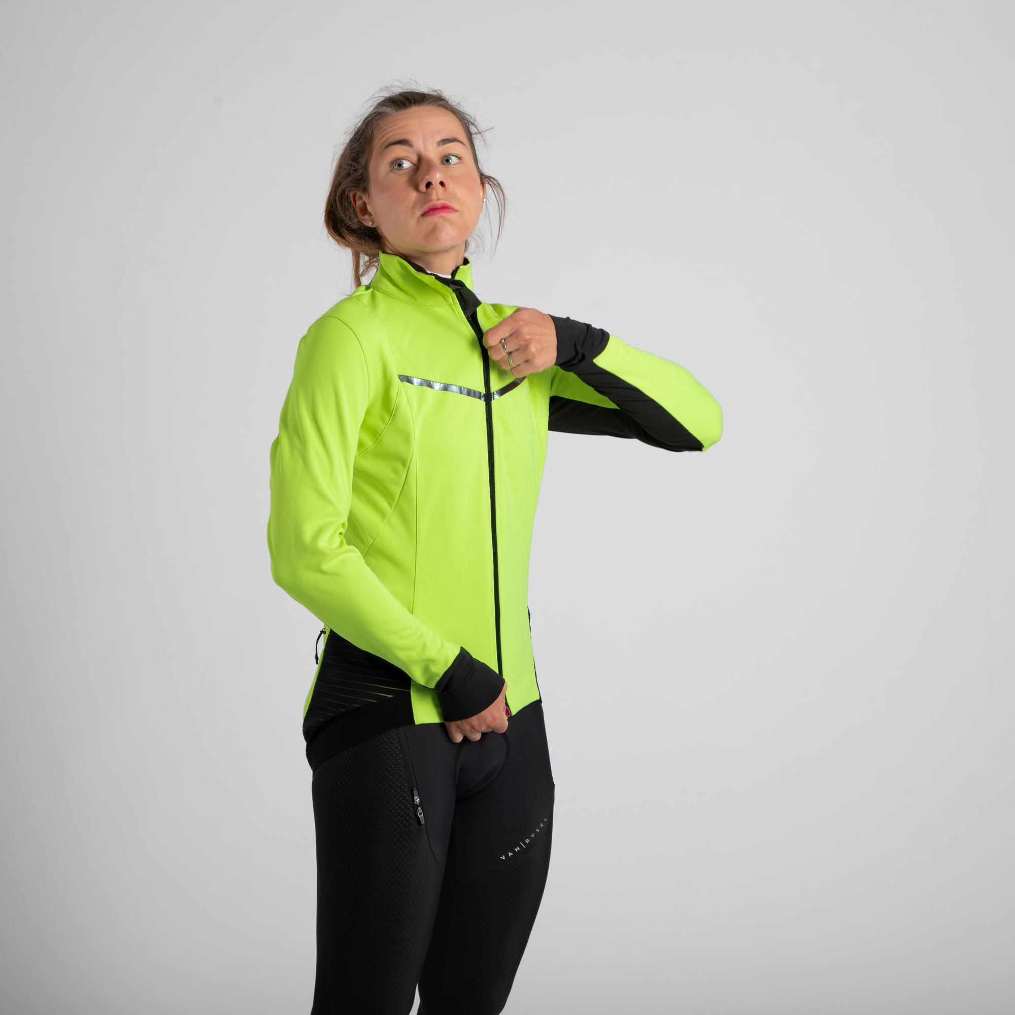 Women's cyclosport cold weather jacket yellow