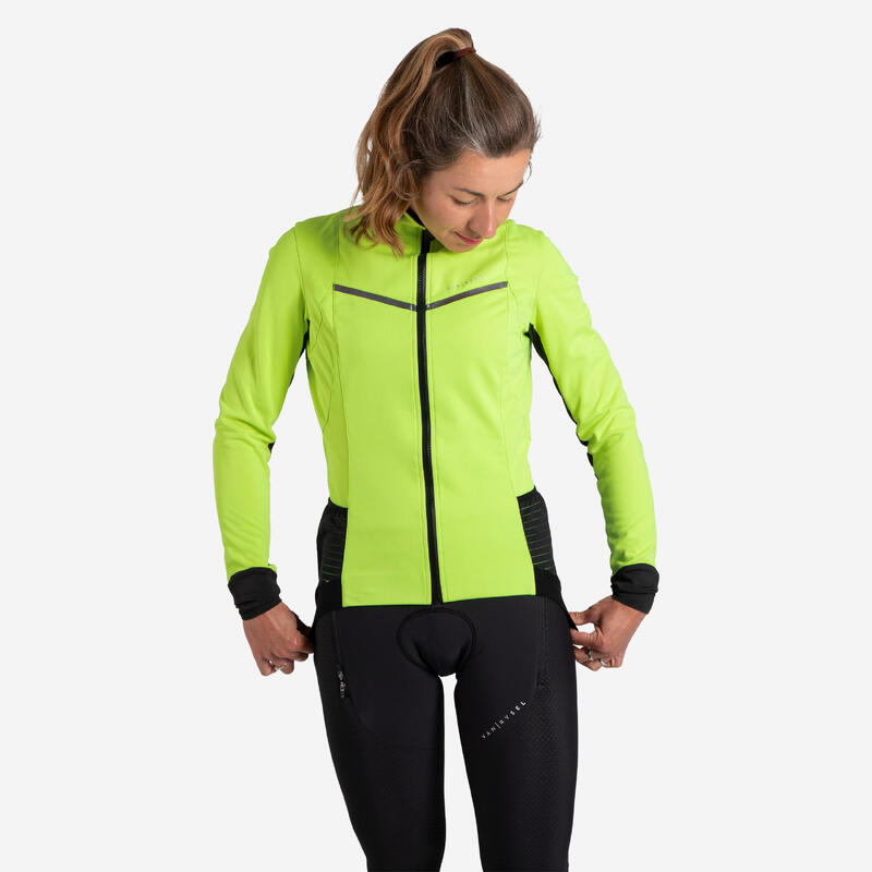 Casaco Cyclosport para Tempo Frio Mulher Amarelo