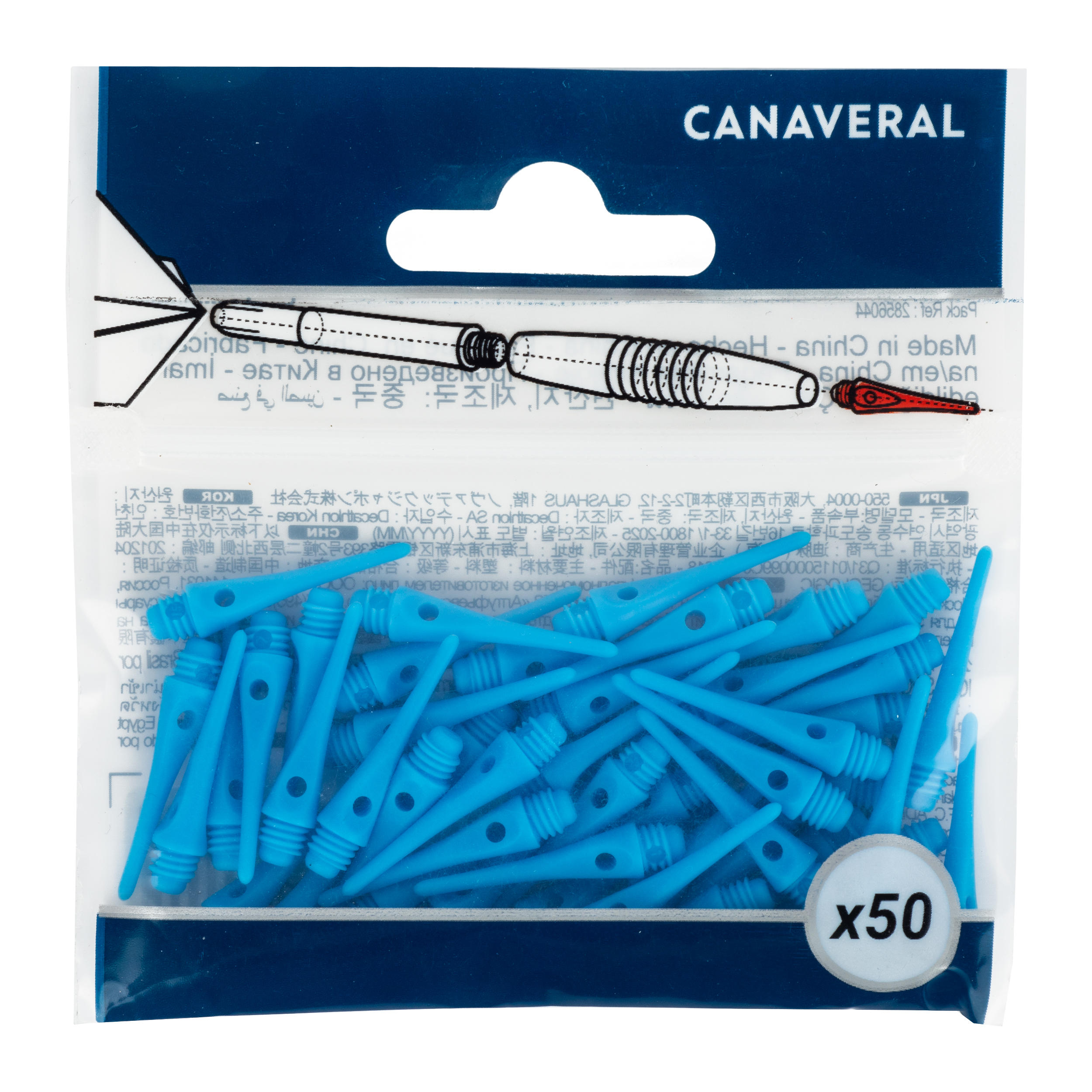 CANAVERAL Hroty na plastové šípky (Soft Tip) modré 50 ks modrá