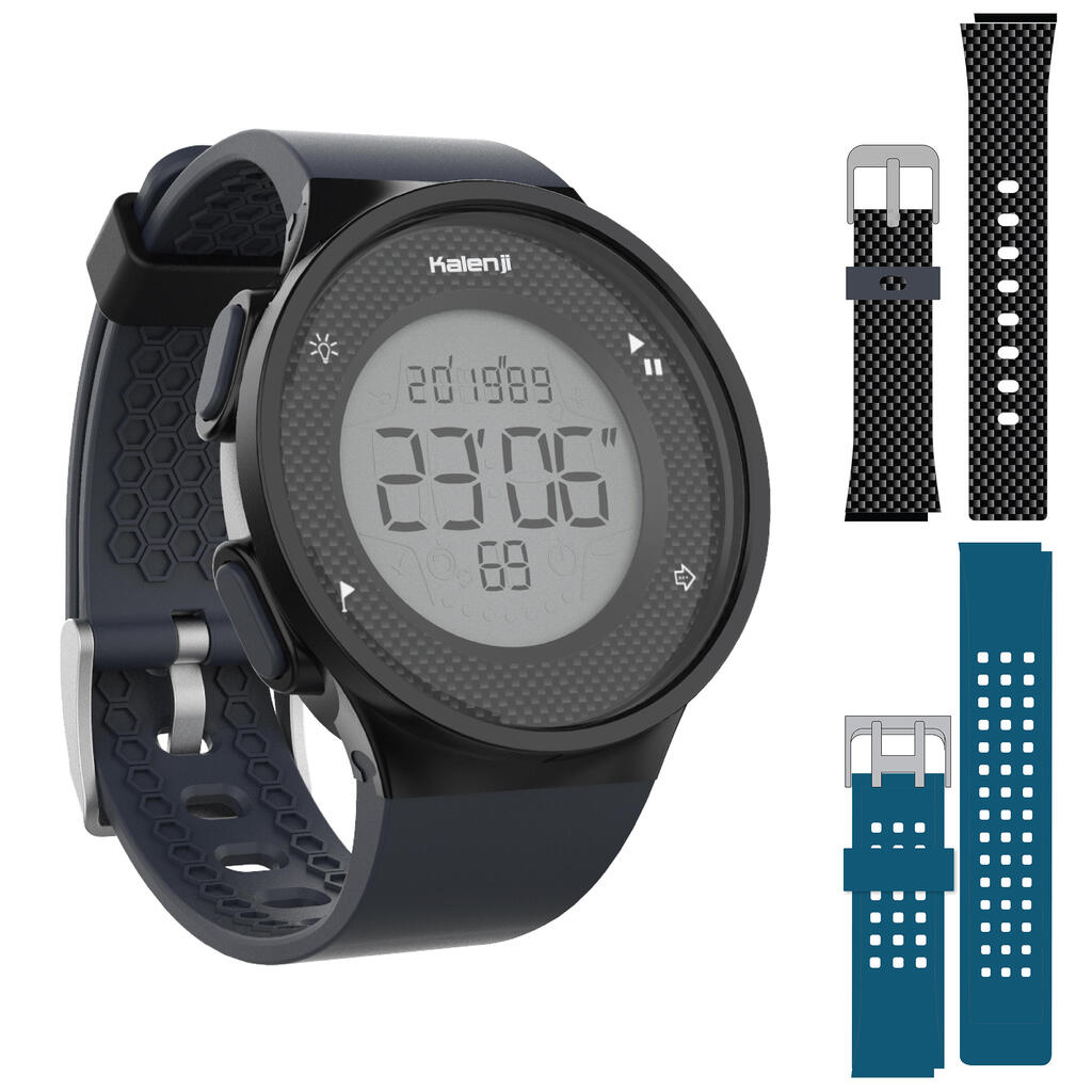 W500m men's running rimer watch blue and black