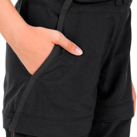Дитячі модульні штани MH550 для туризму - Чорні