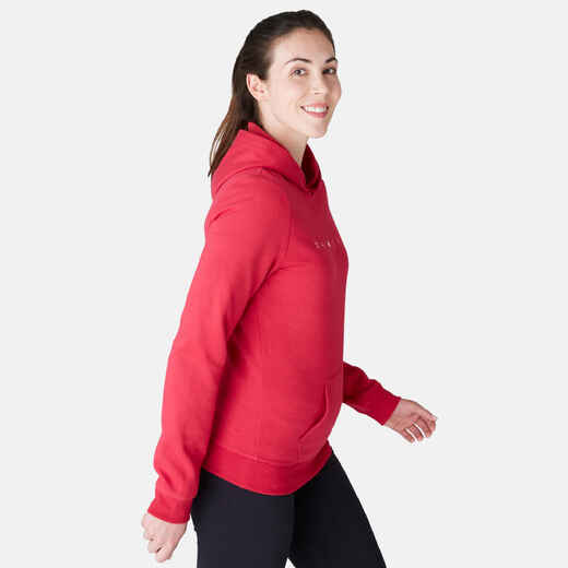 
      520 Women's Gentle Gym & Pilates Hooded Sweatshirt - Red
  