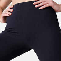 Women's Regular Fitness Cropped Bottoms Fit+ 500 - Black
