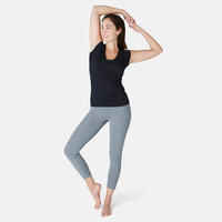 Women's Fitness 7/8 Leggings Fit+ 500 - Mottled Grey