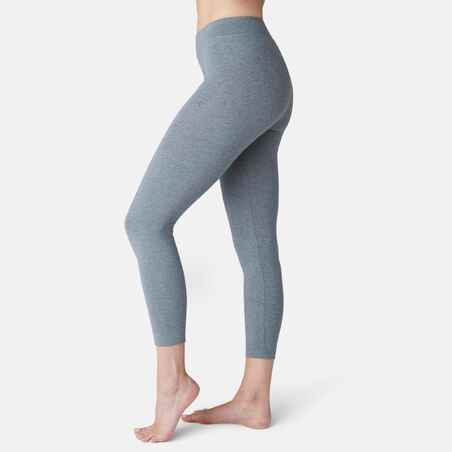 Women's Fitness 7/8 Leggings Fit+ 500 - Mottled Grey