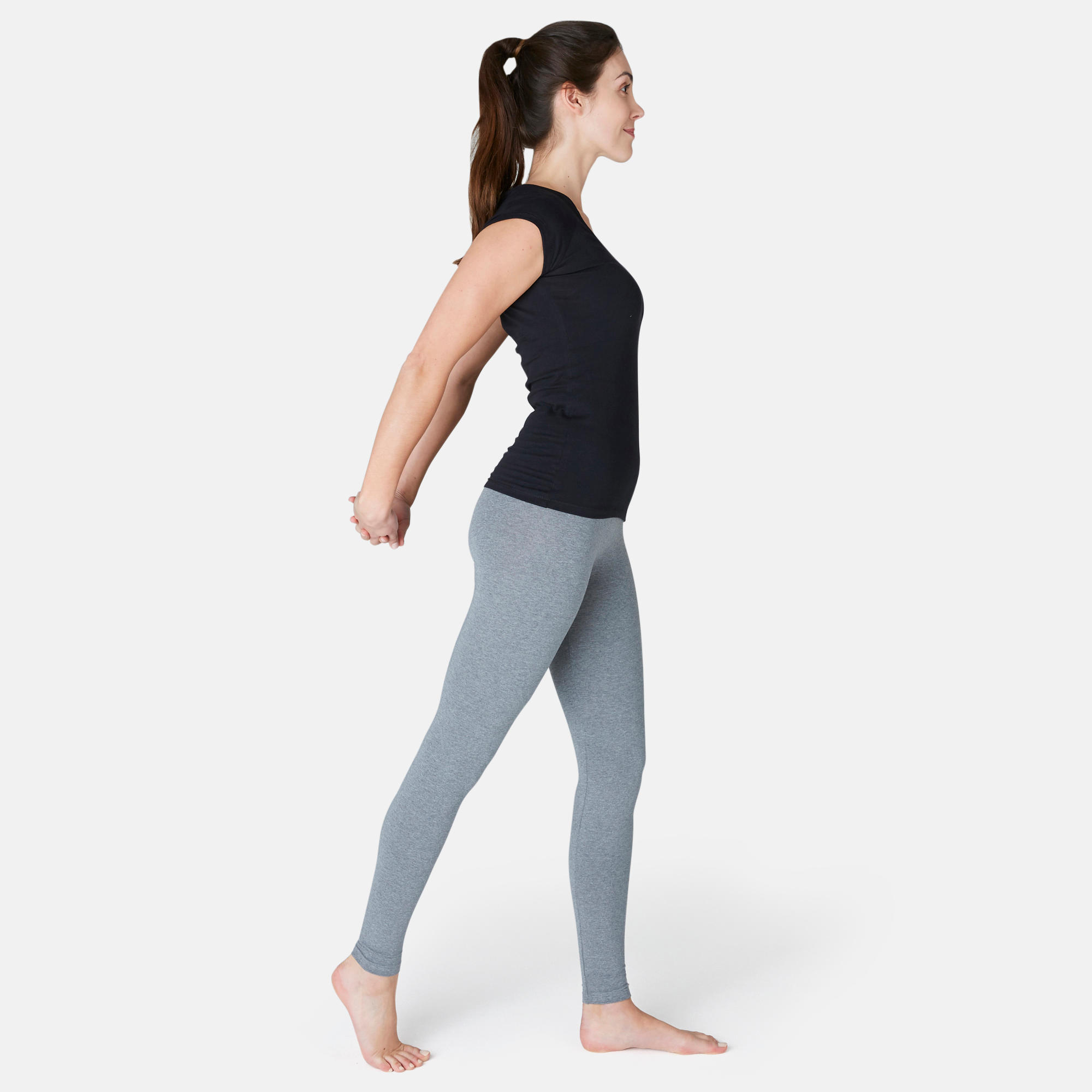 Mallas Fit+ 500 slim Pilates y Gimnasia suave. Mujer. Gris. - Decathlon