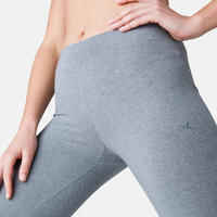 Women's Straight-Cut Fitness Leggings Fit+ 500 - Grey