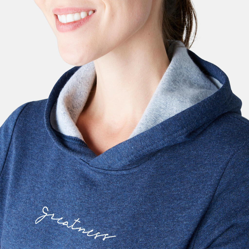 Sweat 520 capuche Pilates Gym douce femme bleu