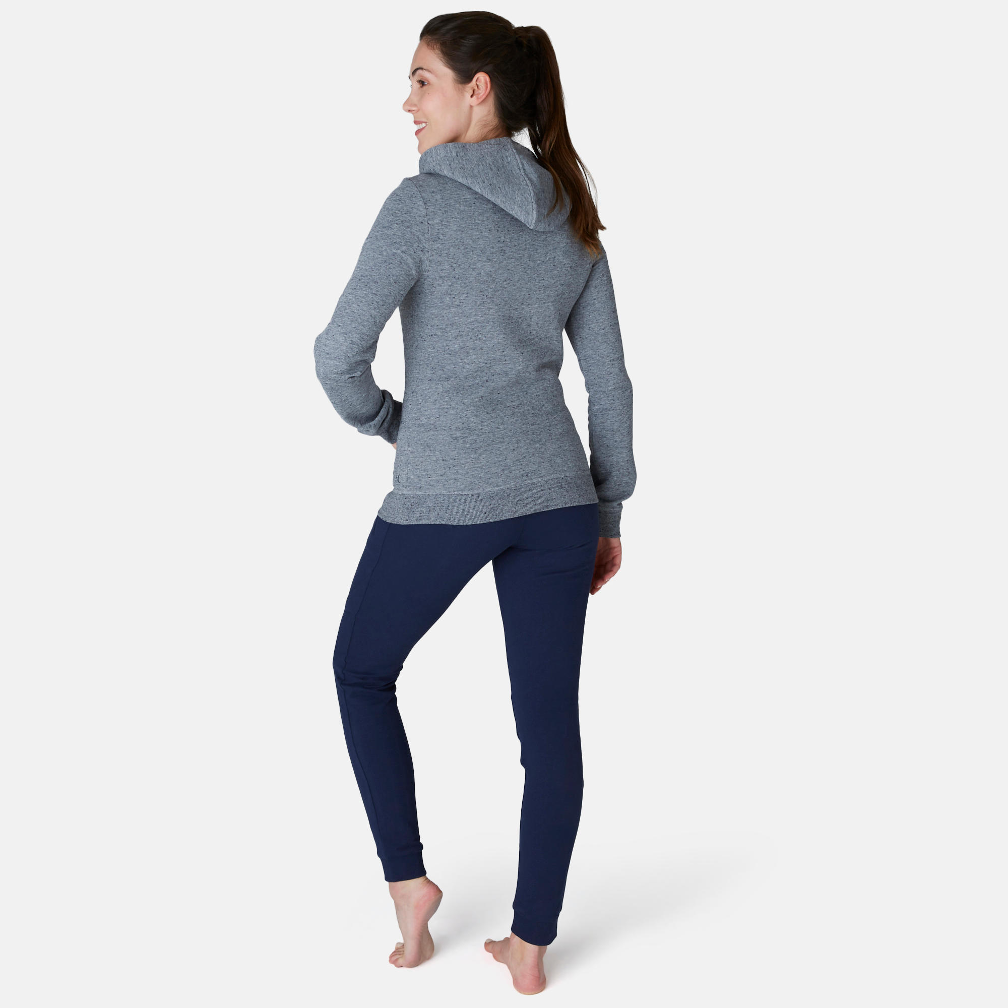Pantalón de fitness de corte slim azul marino para mujer 520 2/5