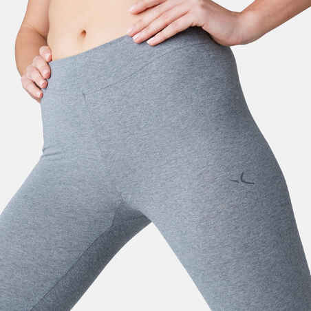 Women's Fitness 7/8 Leggings Fit+ 500 - Mottled Grey