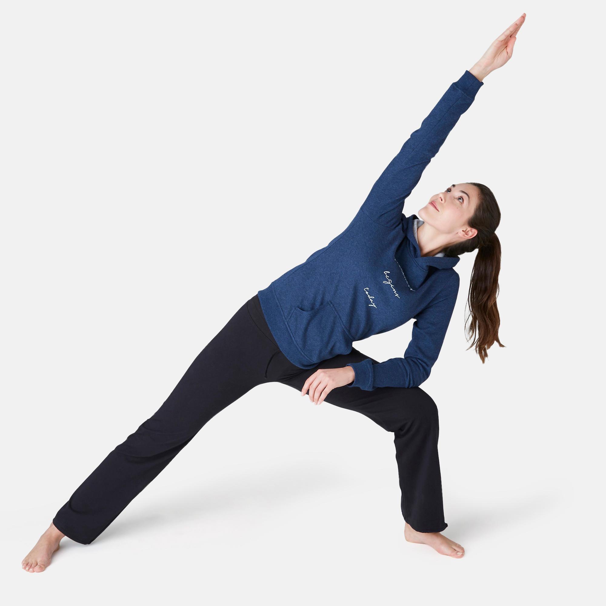 Second Life - 520 Women's Gentle Gym & Pilates Hooded Sweatshirt - Blue - EXCELLENT 3/7