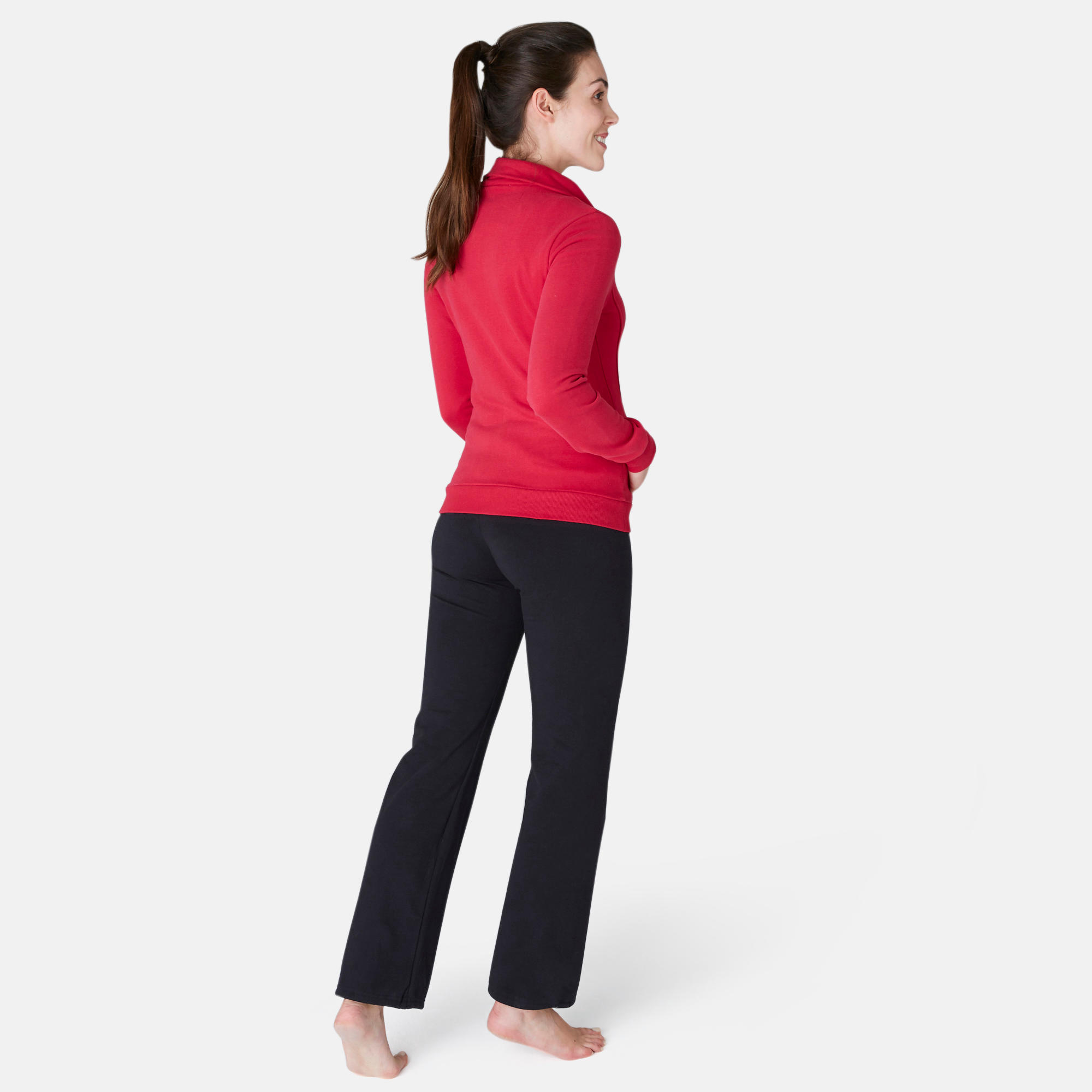 Second Life - 500 Women's High-Neck Pilates Gentle Gym Jacket - Dark Red - EXCELLENT 4/7
