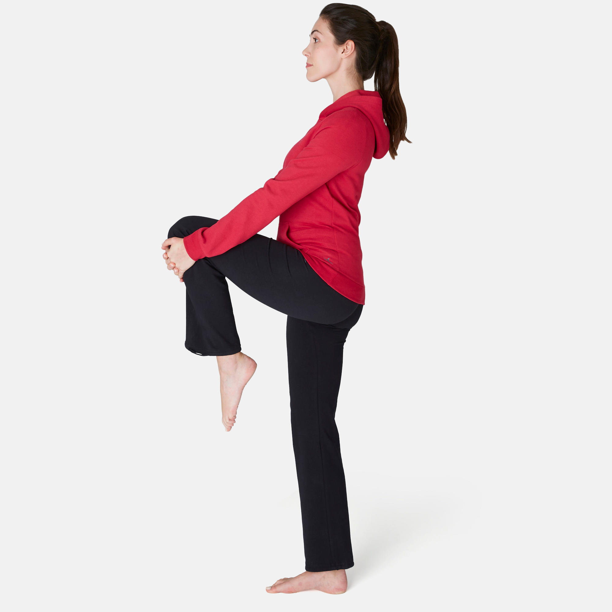 520 Women's Gentle Gym & Pilates Hooded Sweatshirt - Red 2/7