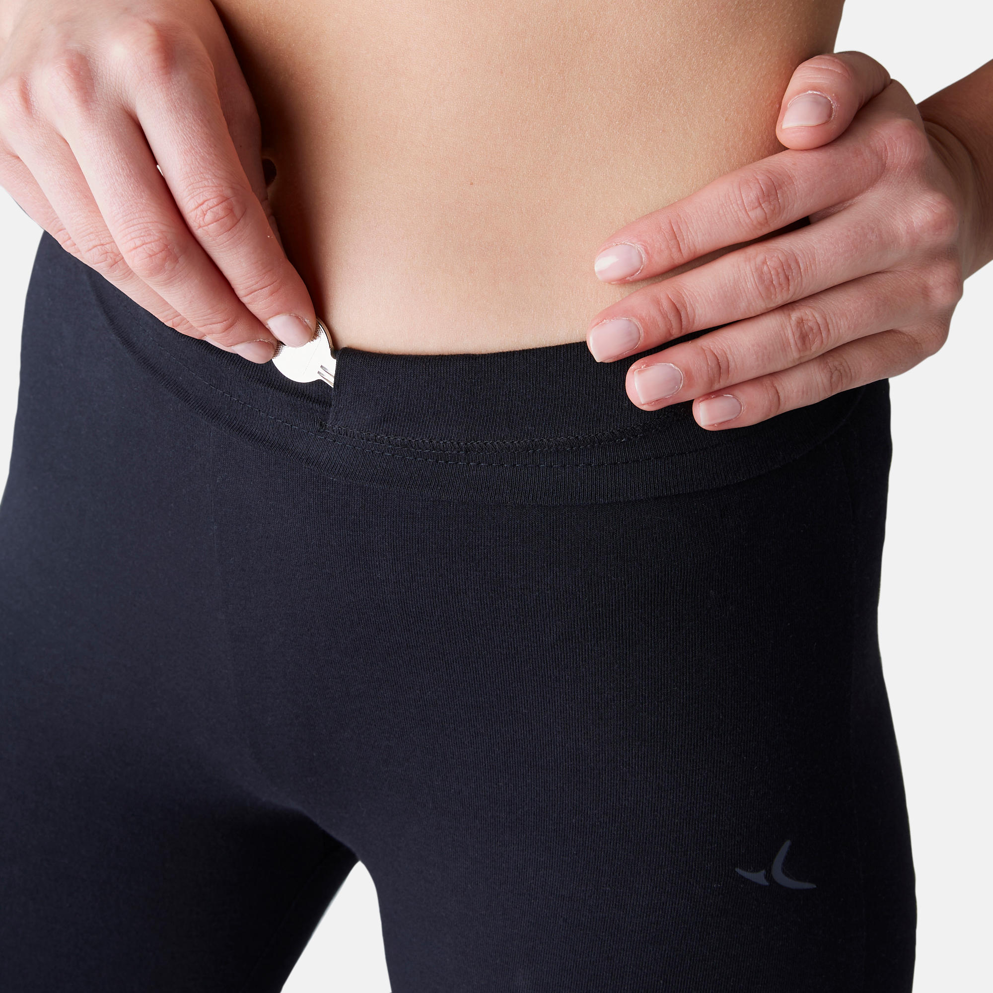 Women's Regular Fitness Cropped Bottoms Fit+ 500 - Black 5/7