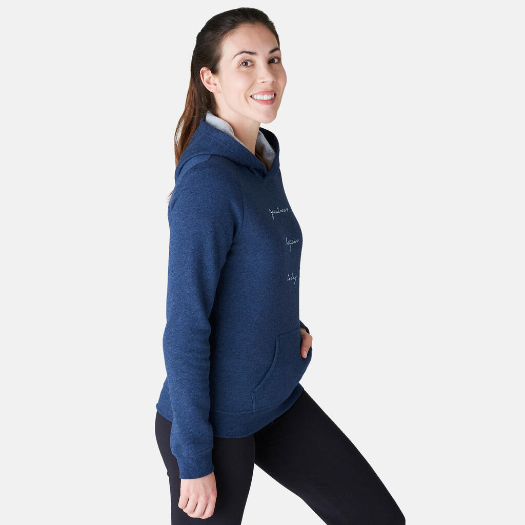 Kapuzenpullover 520 Pilates sanfte Gymnastik Damen blau