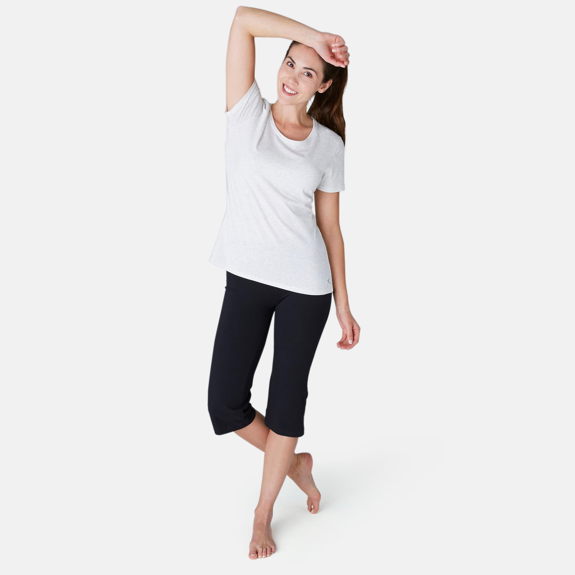 

Women's Gym Cropped Bottom Regular Fit 500 - Black -  By DOMYOS | Decathlon