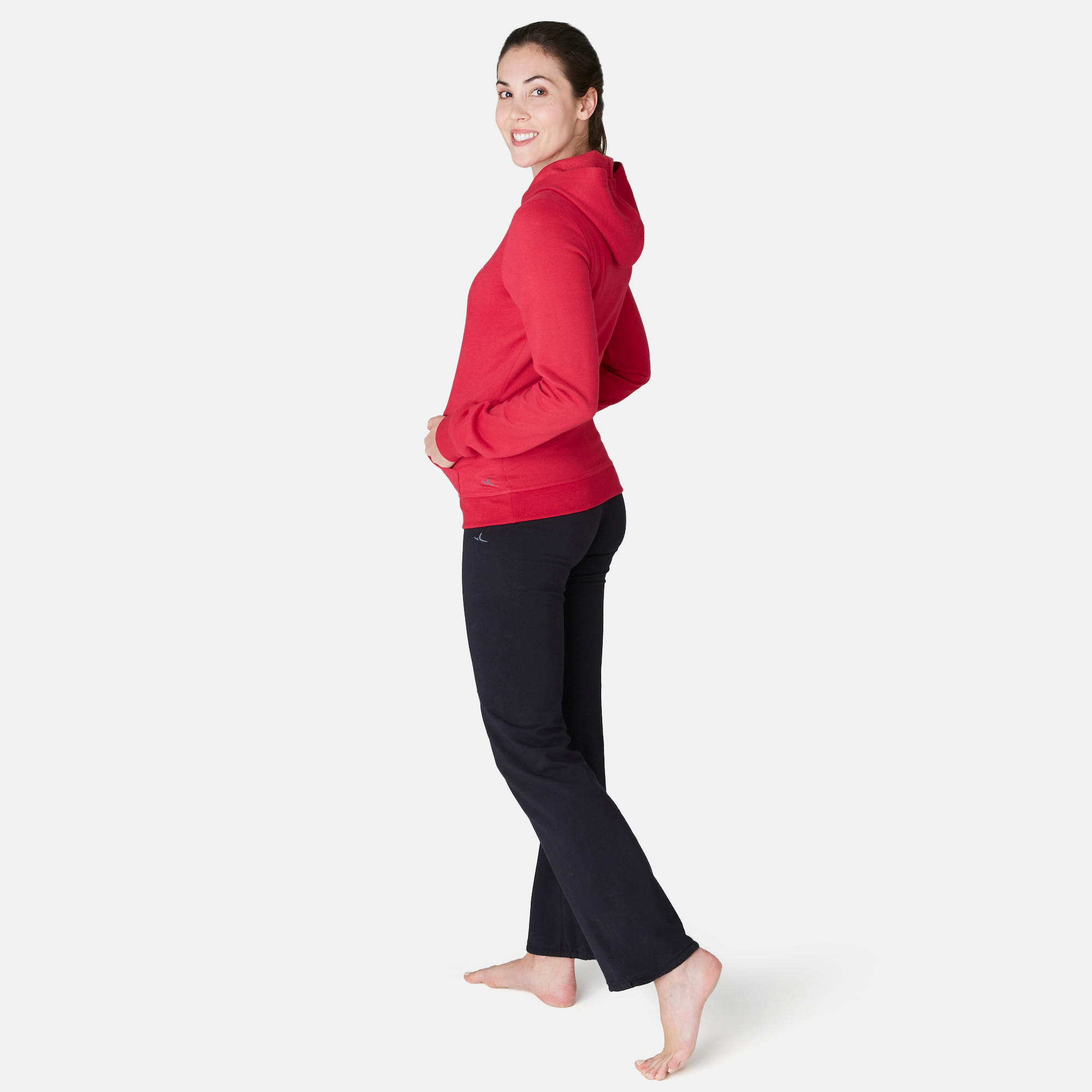 520 Women's Gentle Gym & Pilates Hooded Sweatshirt - Red 4/7