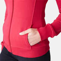 500 Women's High-Neck Pilates Gentle Gym Jacket - Dark Red