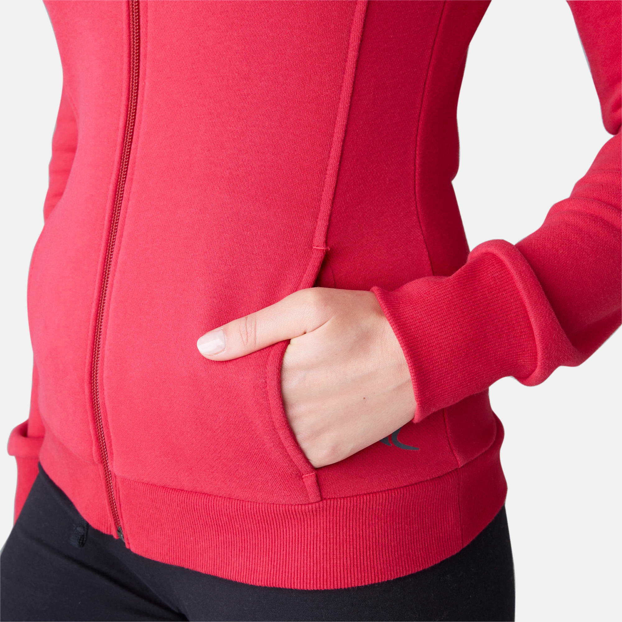 Second Life - 500 Women's High-Neck Pilates Gentle Gym Jacket - Dark Red - EXCELLENT 6/7
