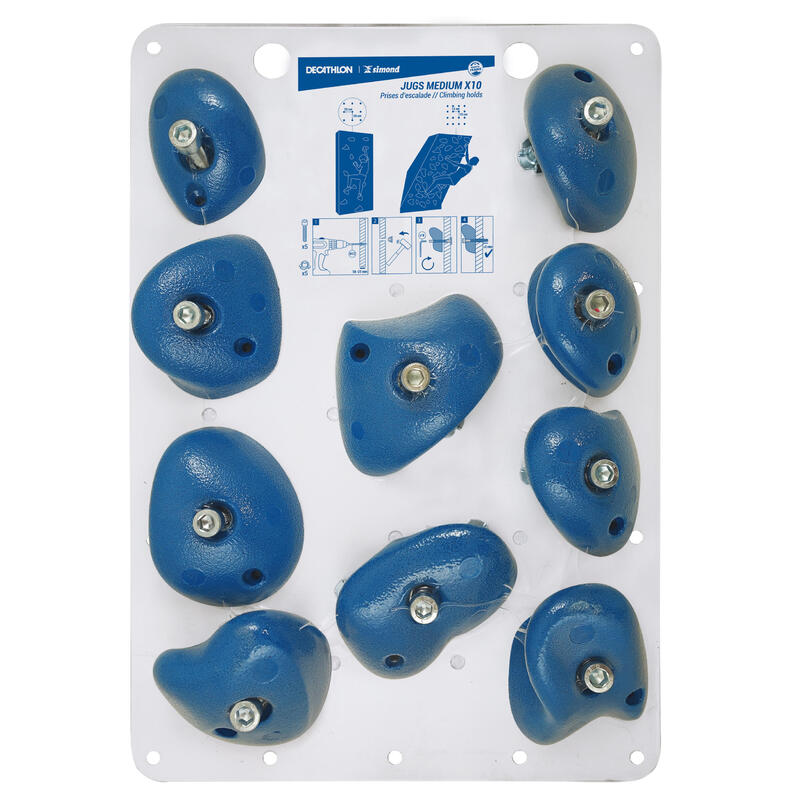 PRISES D'ESCALADE - VERTIKA JUGS MEDIUM BLEU X10