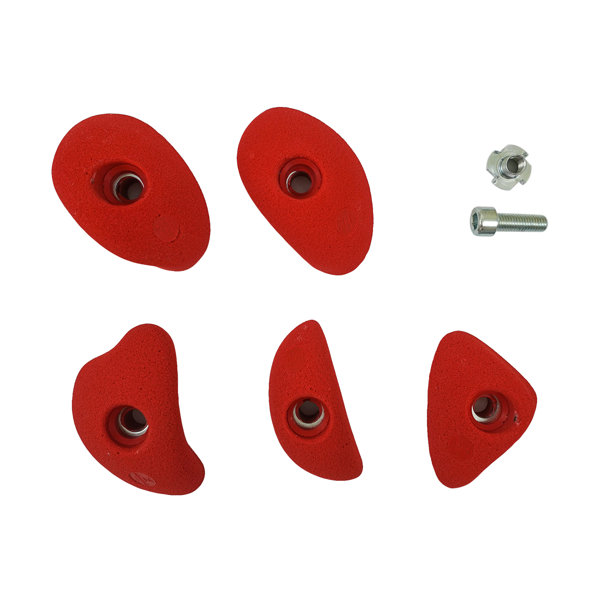 CLIMBING HOLDS - CRIMPS SMALL X5 - RED 3/4