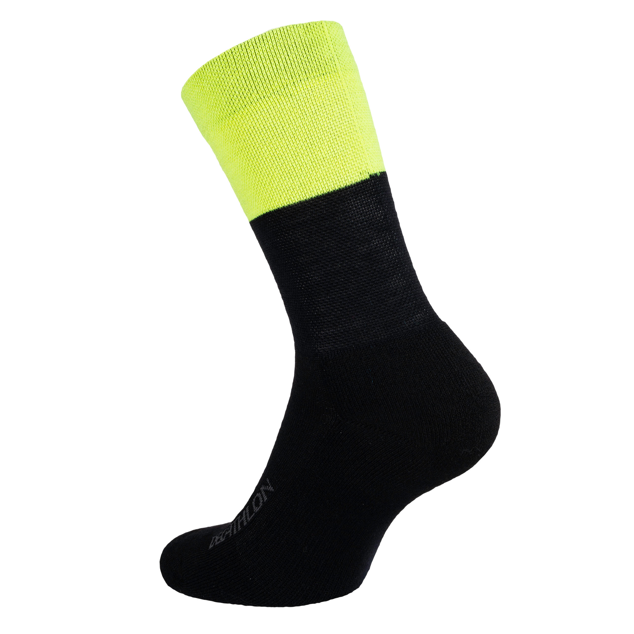 500 Winter Cycling Socks - Black/Neon Yellow 2/3