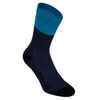 500 Winter Cycling Socks - Navy Blue/Turquoise