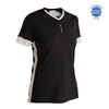 Fussballtrikot F500 Damen schwarz/weiss