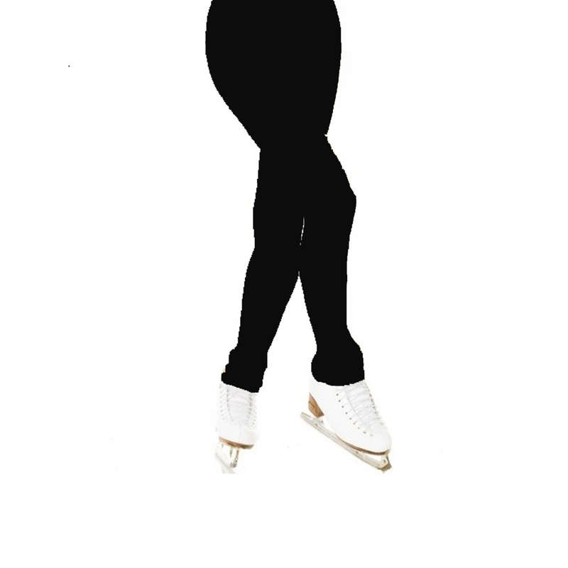 OXELO Adult Footless Figure Skating Tights Black