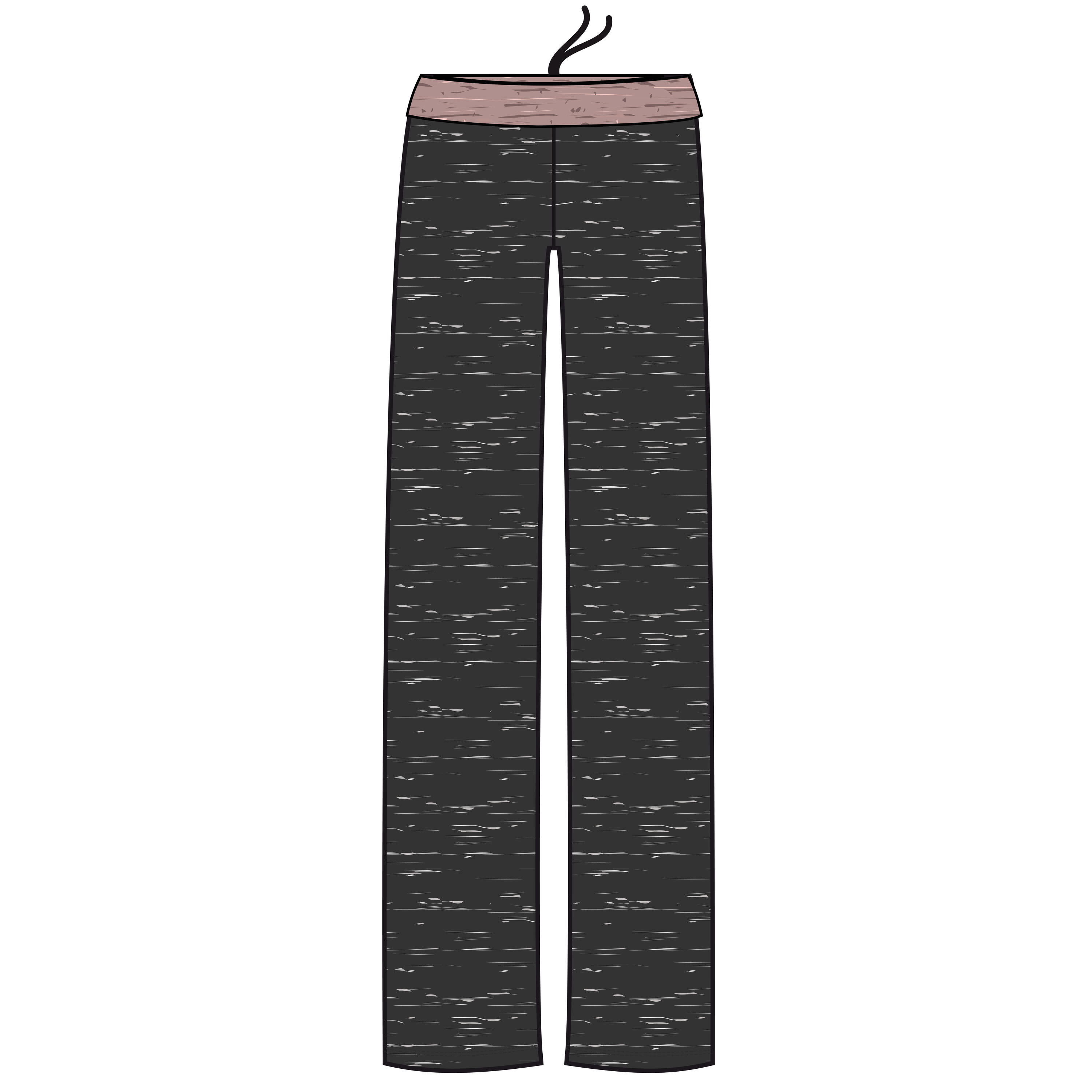 Yogabroek katoen dames grijs roze 8/8