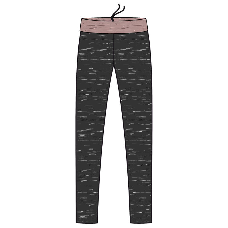 Leggings Yoga Damen Baumwolle - grau/rosa