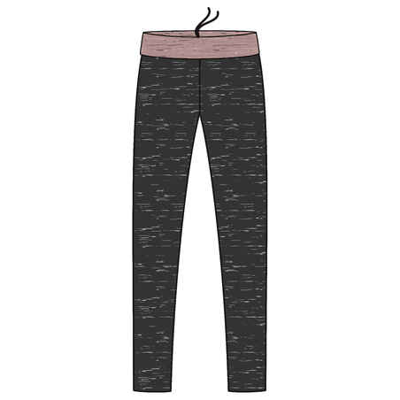 Women's Yoga Cotton Leggings - Grey/Pink